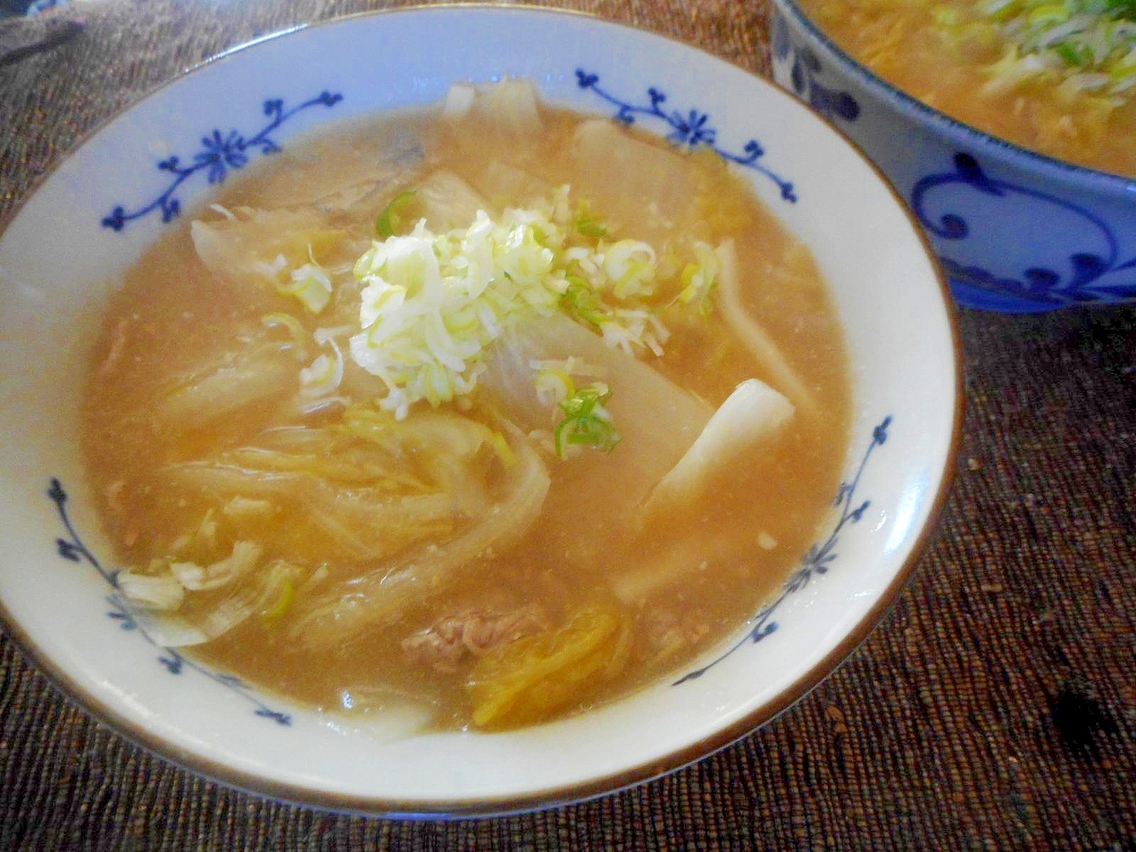 豚肉と白菜の味噌うどん