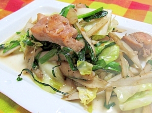 フライパン一つで♪牛蒡と鶏もも肉のナンプラー炒め