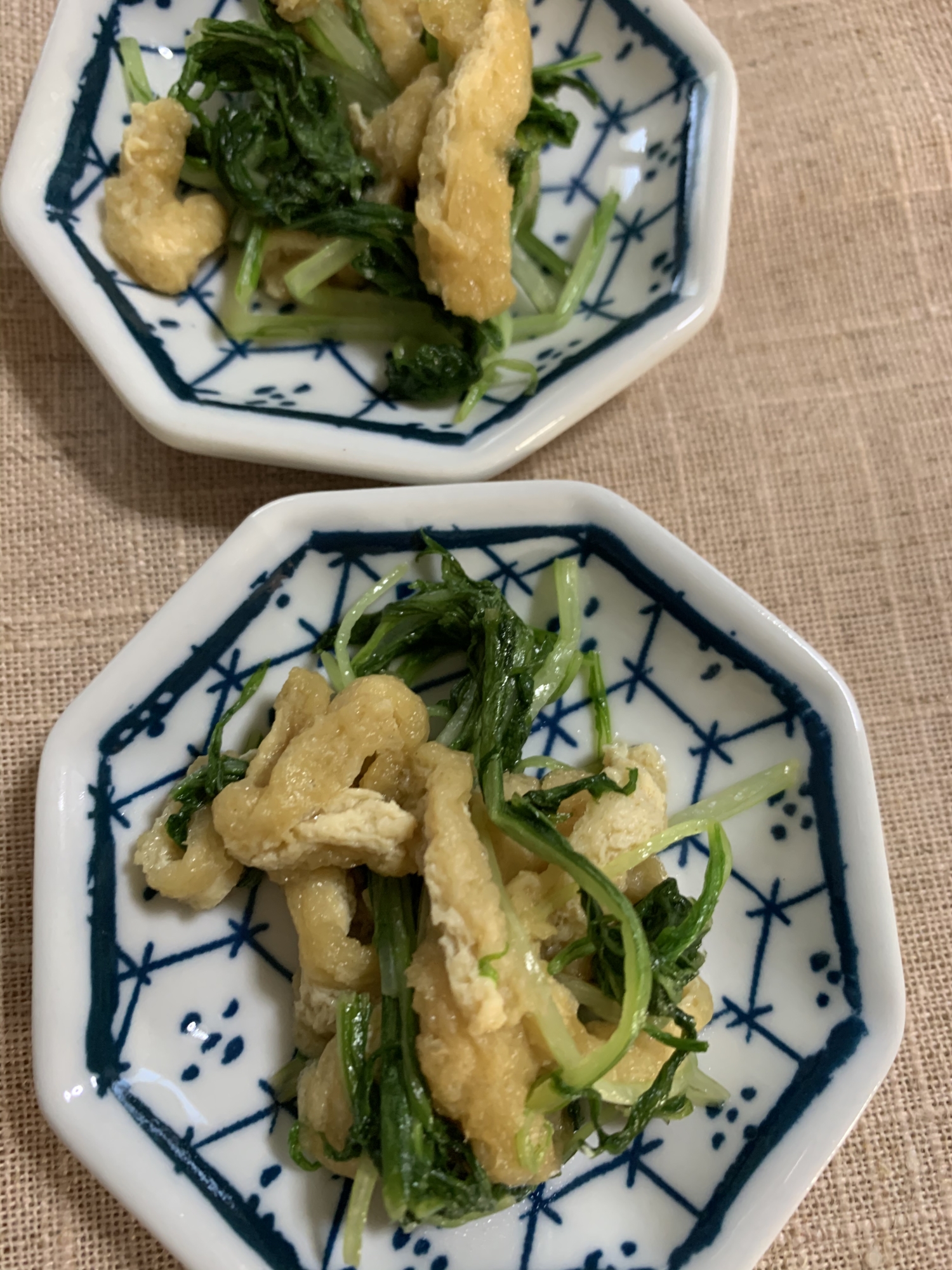 水菜と刻み油揚げの煮浸し