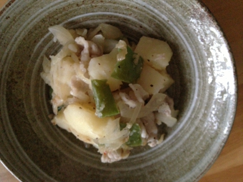 粉ふき芋と豚肉のソテー