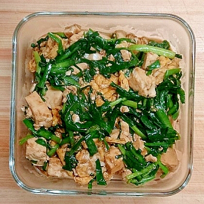 ニラ玉豆腐