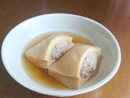 高野豆腐の肉詰め