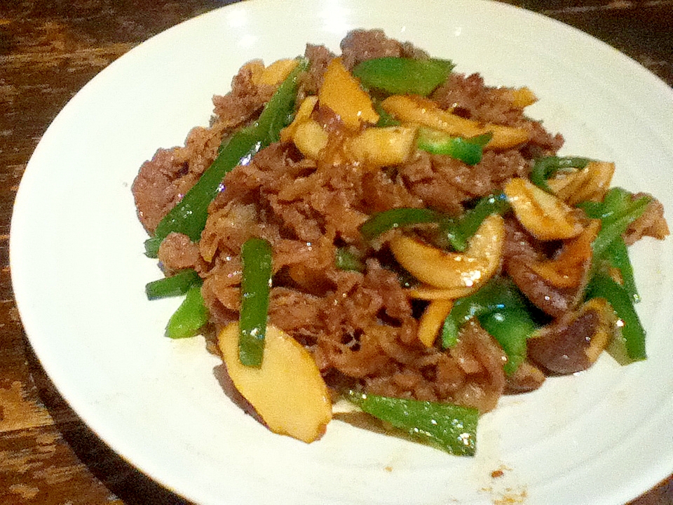 牛肉のわさび醤油炒め
