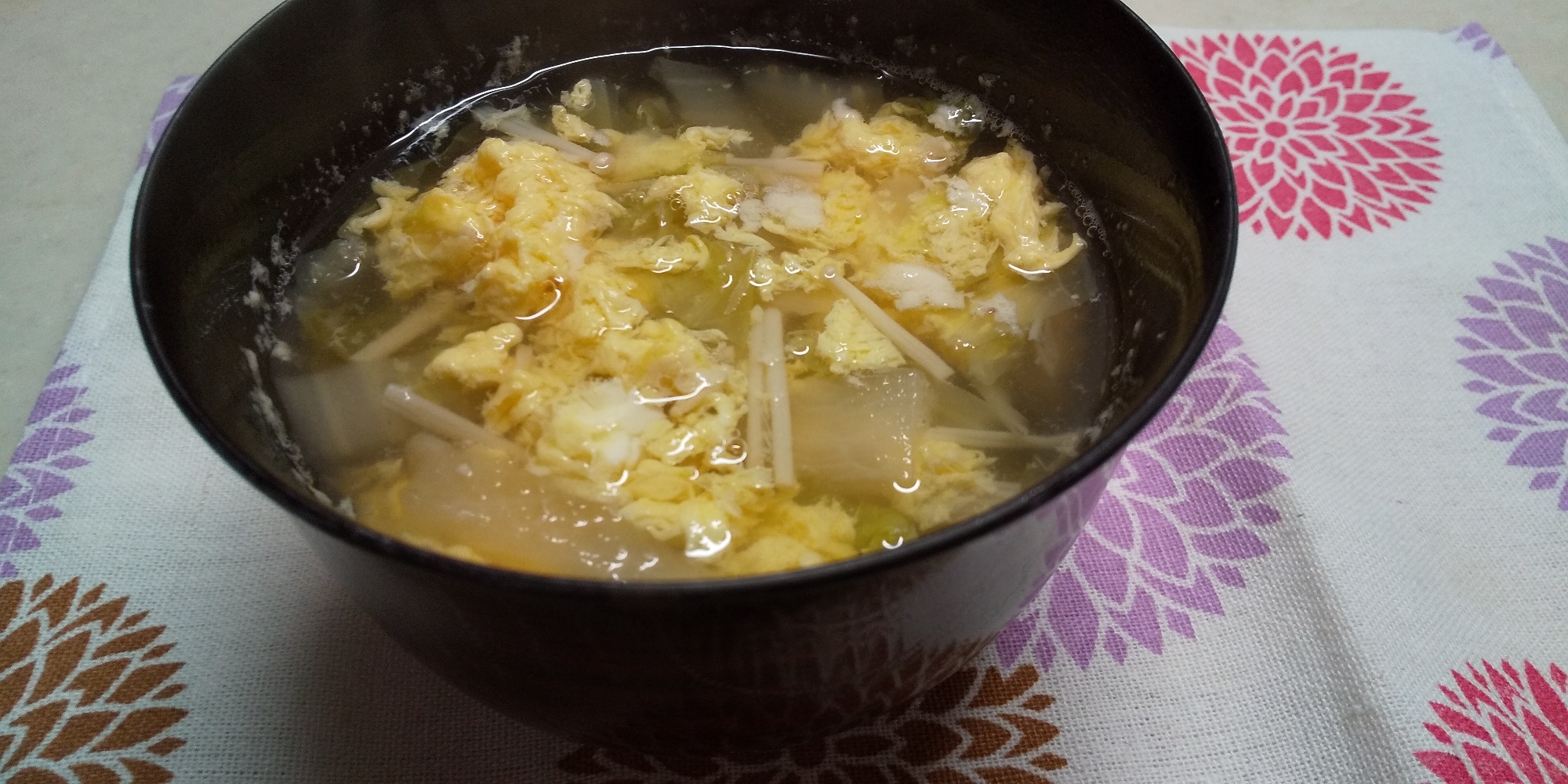白菜&大根のとろとろ和風卵スープ～千代の一番使用