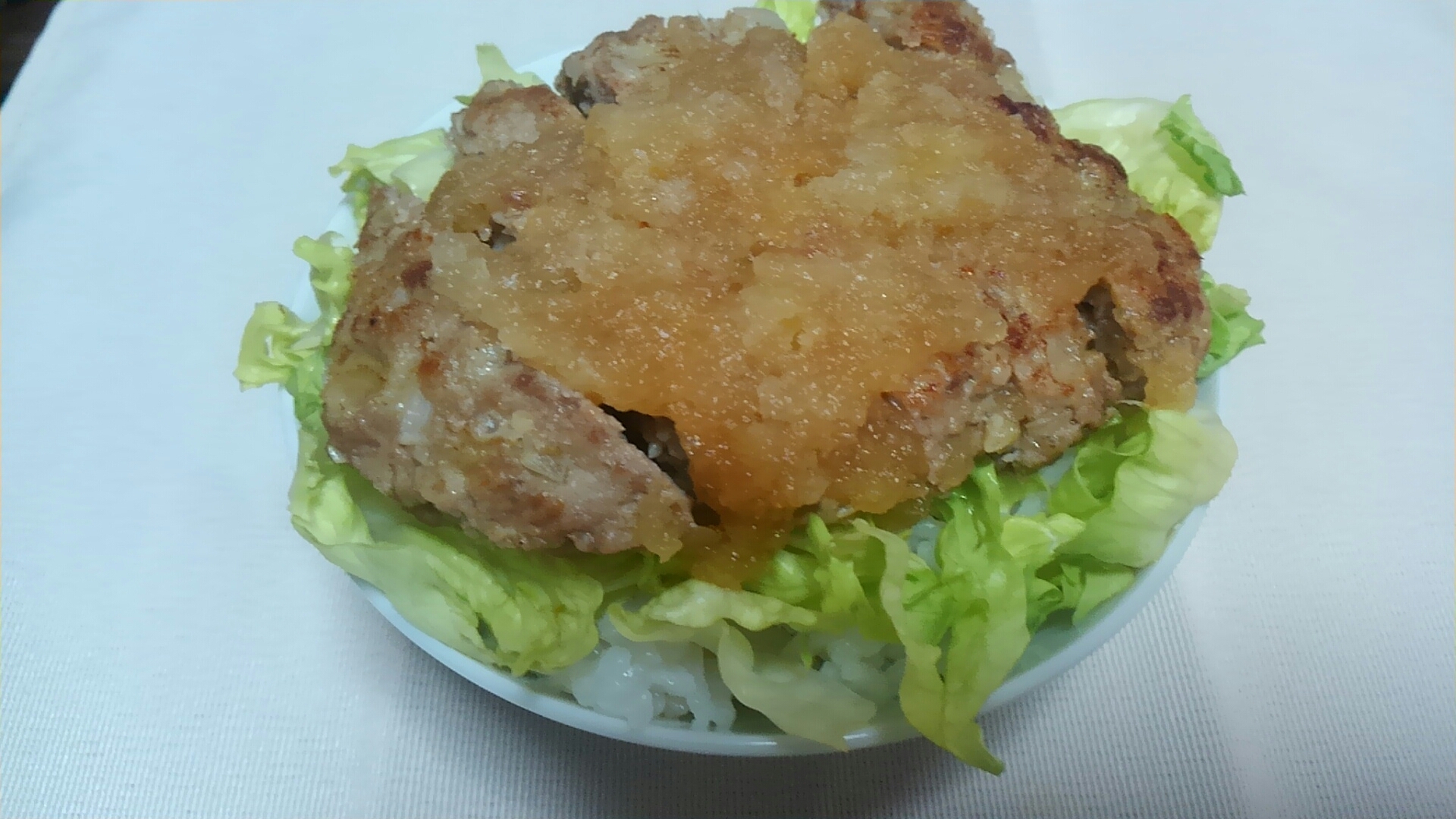 おろしポン酢かけハンバーグ丼ぶり＊