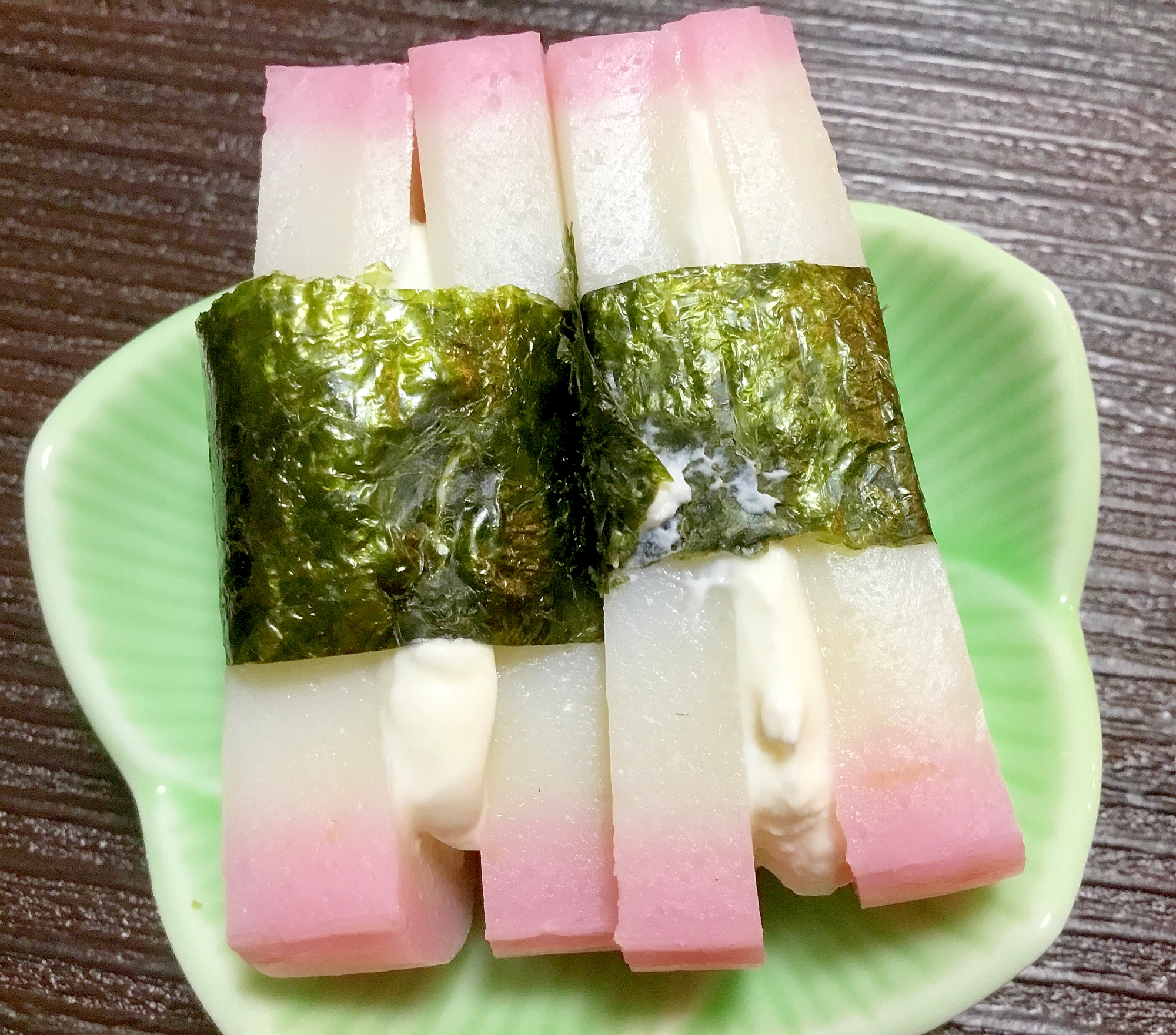 蒲鉾のクリームチーズ磯辺巻き