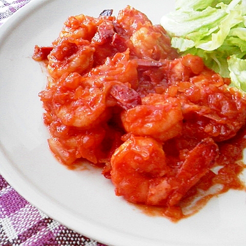 海老のケチャップ炒め（フライパンひとつで）