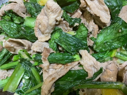 豚肉とジャガイモと小松菜のオーロラソテー^_^