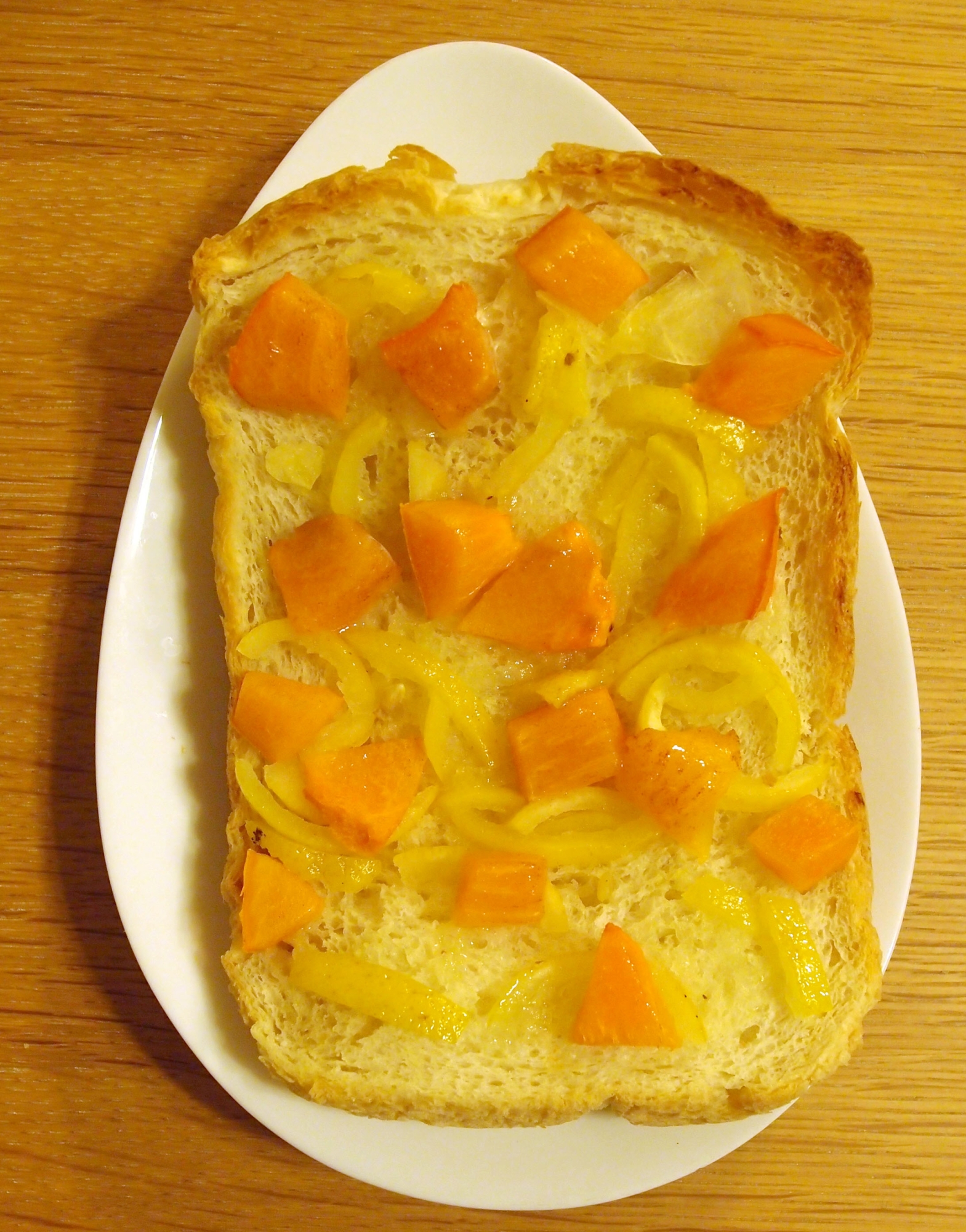 柚子ジャムと柿のトースト