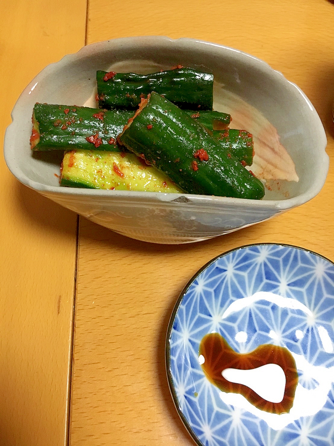 ご飯がすすむ　きゅうりのおしんこ　朝漬けて夕食に