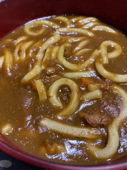 残ったカレーでカレーうどん