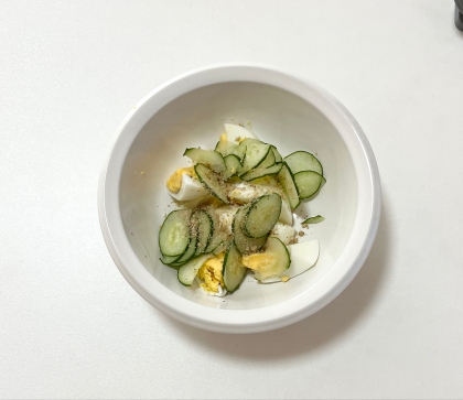 材料ほぼ「1/2」！きゅうりとゆで卵の中華サラダ