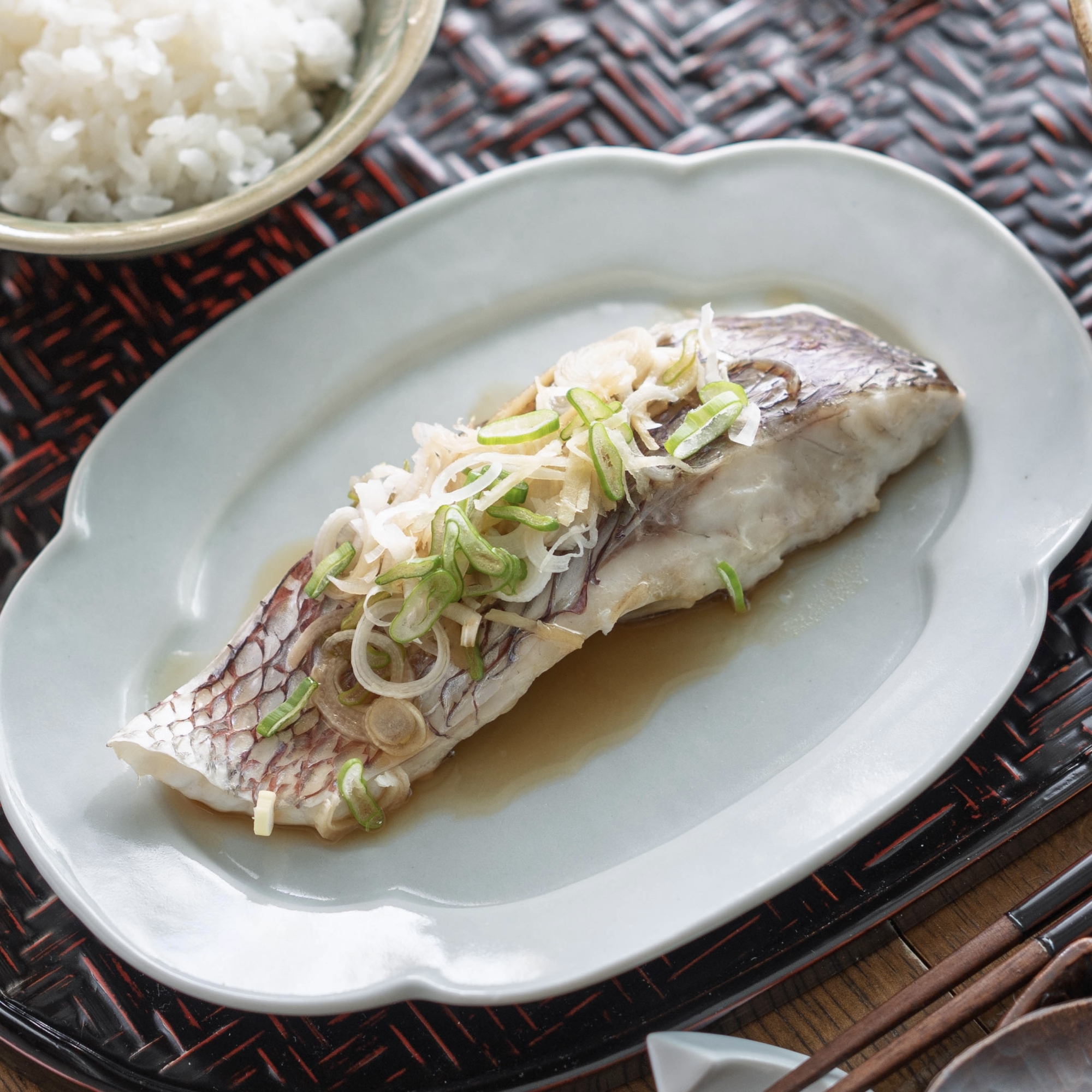 鯛のねぎ蒸し【中華/和食・主菜】
