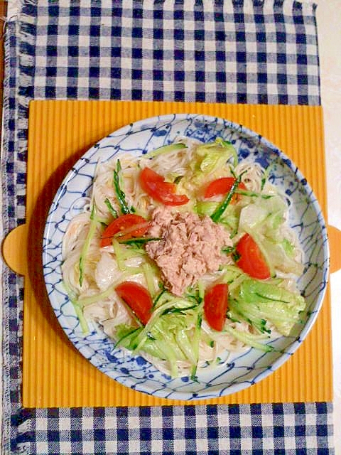 ツナマヨのぶっかけ素麺♪