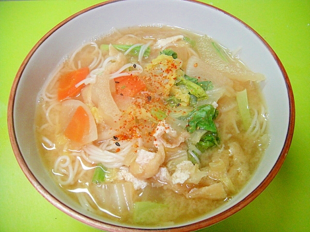 余り野菜で 味噌にゅうめん レシピ 作り方 By Mint74 楽天レシピ