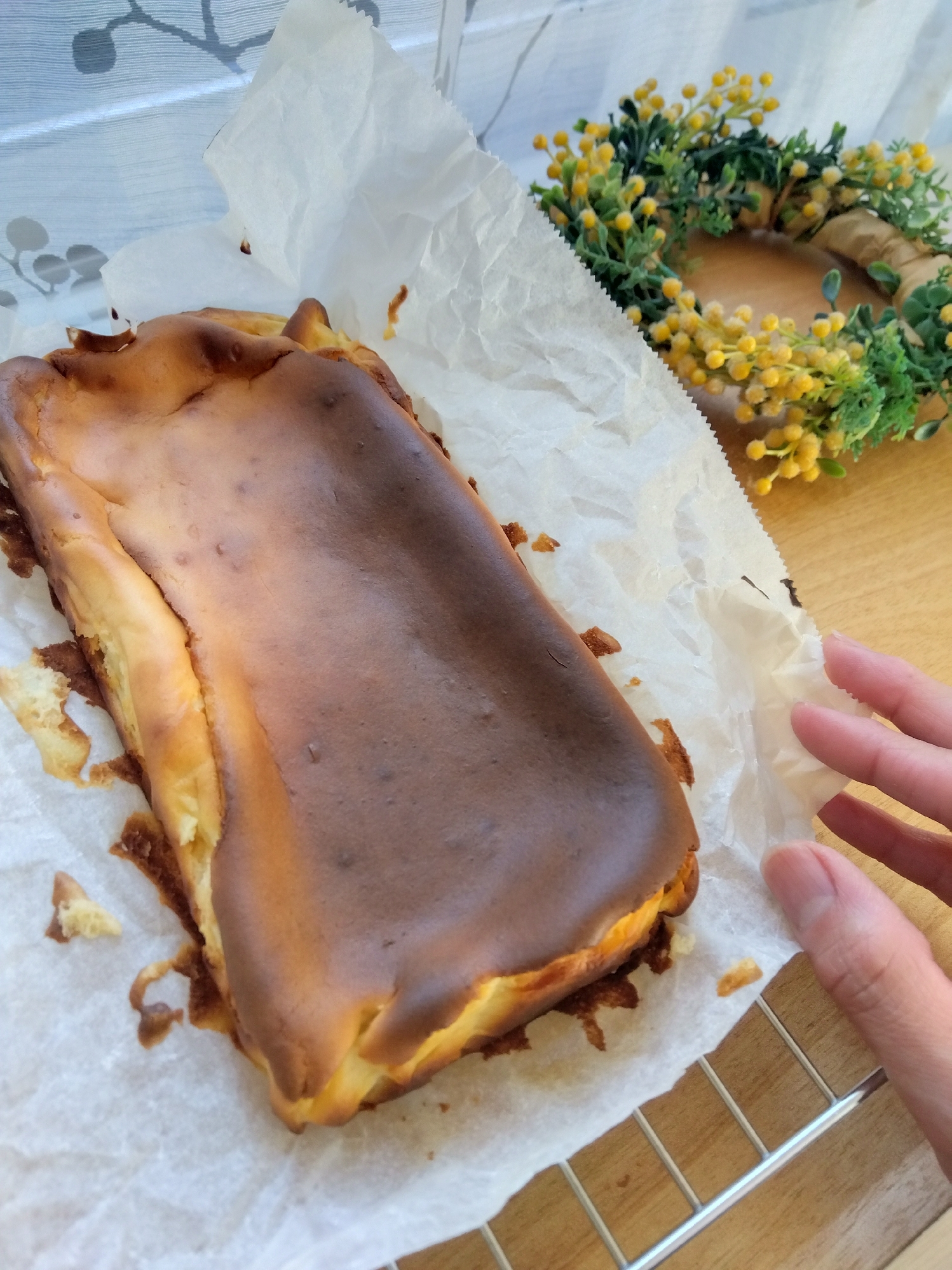 余ったホイップで低糖質なバスクチーズケーキ♪