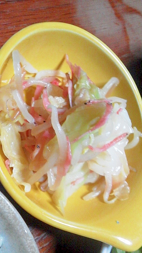 もやしとキャベツと干しエビも和え物