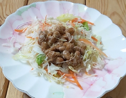 ネバネバ納豆サラダ(柚子胡椒入り)