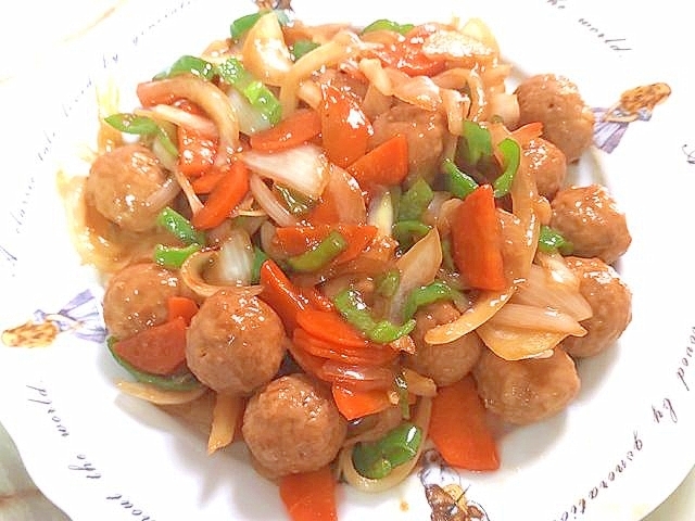 市販の肉団子で!根菜と肉団子のなんちゃって中華♪