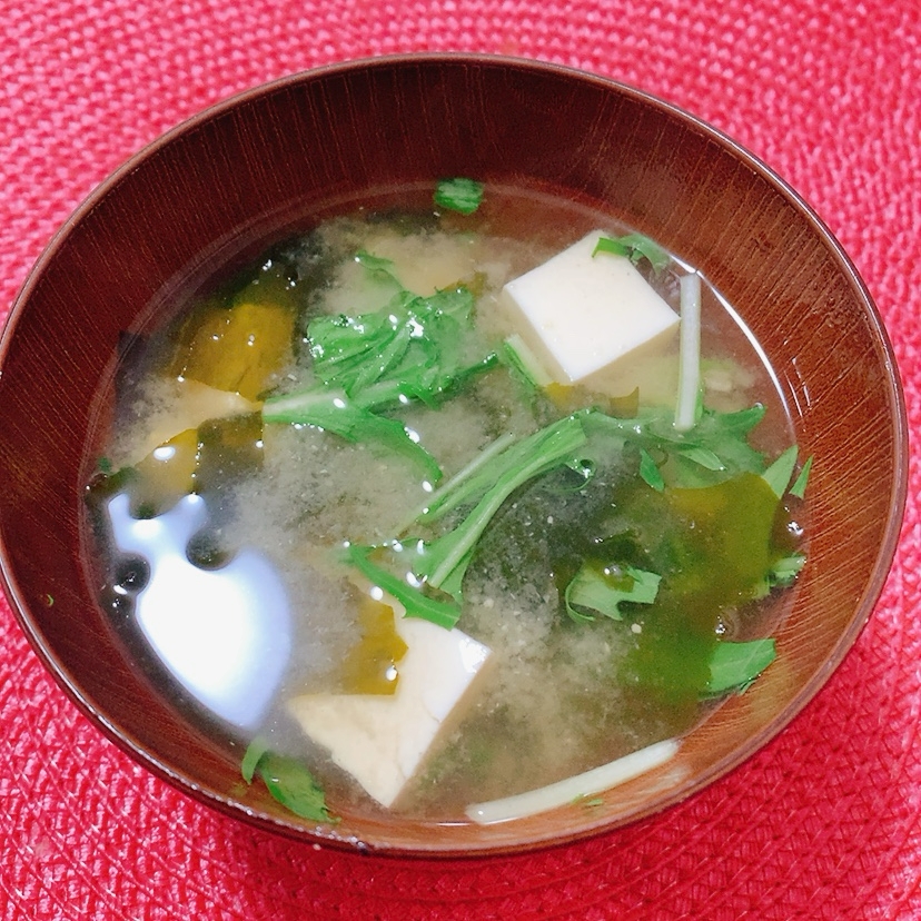 水菜豆腐のお味噌汁✧˖°