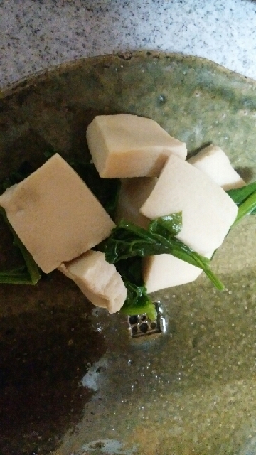 高野豆腐とホウレンソウのおひたし