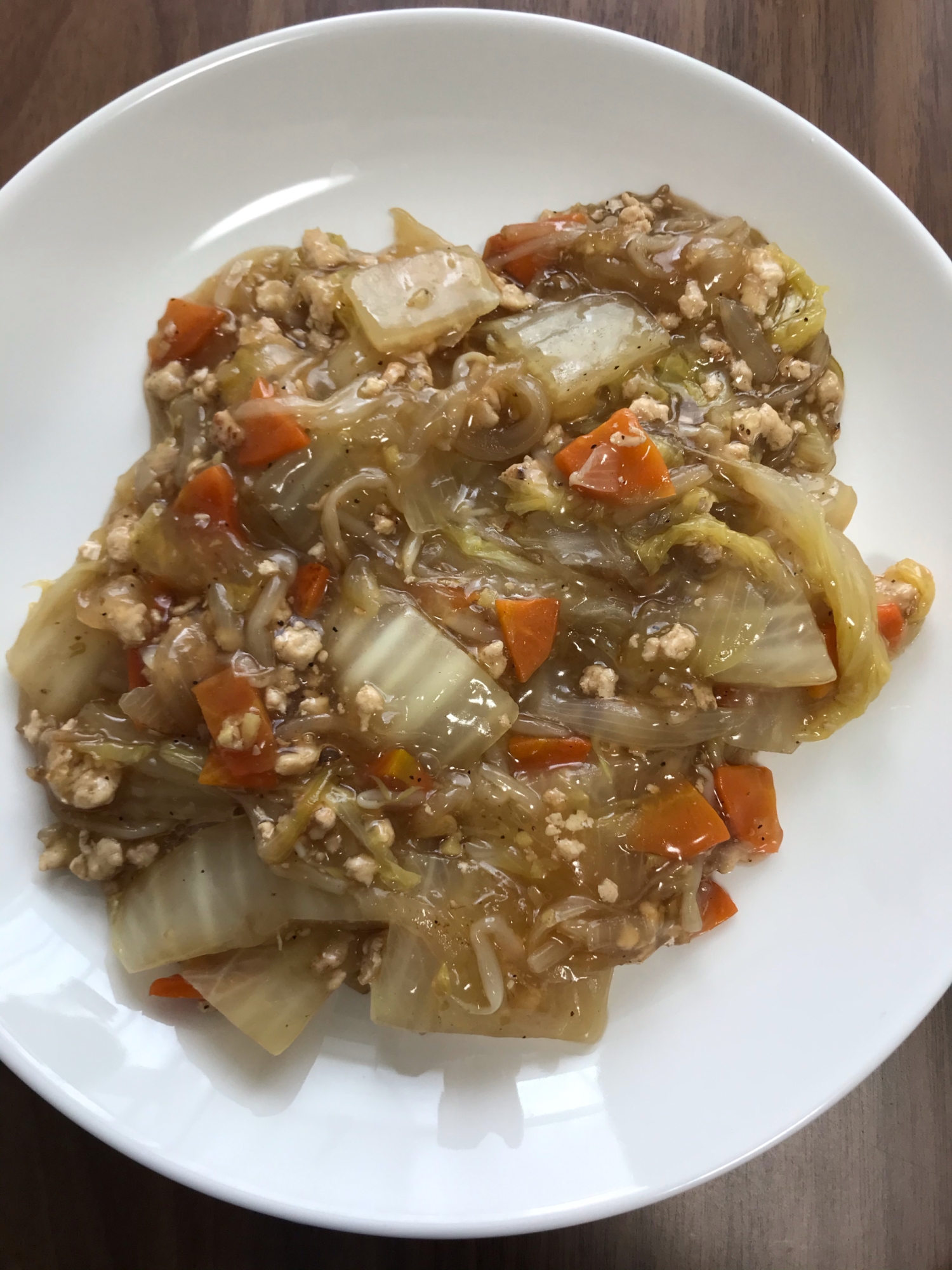 白菜と鶏ひき肉の中華あんかけ