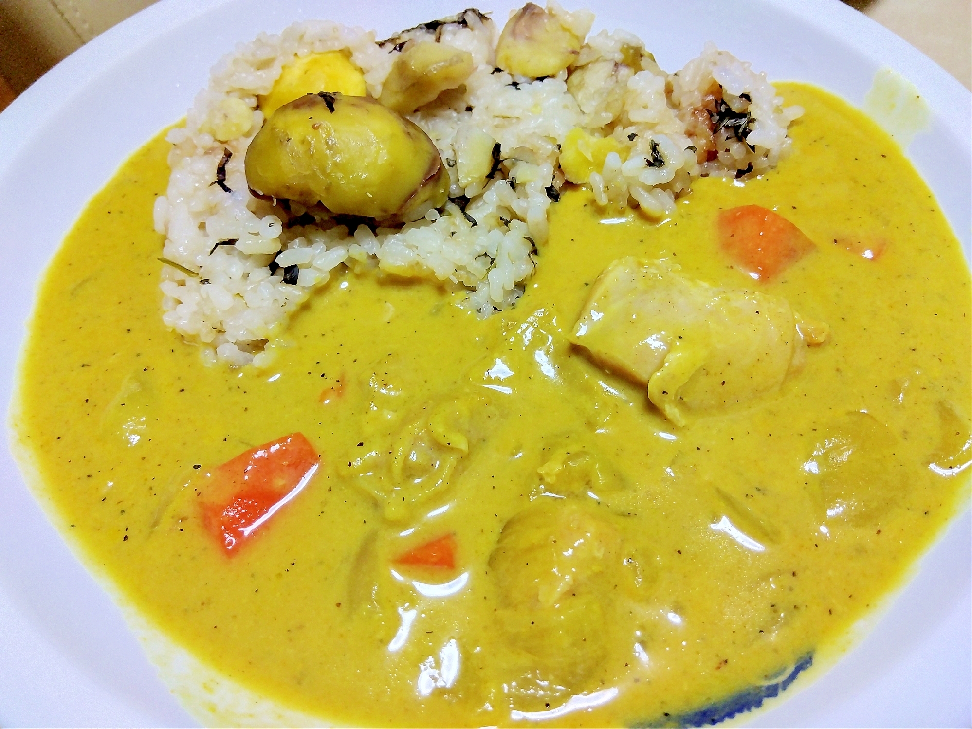 栗&フーチバーご飯deカレー
