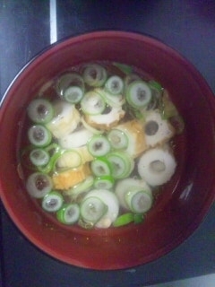 ちくわとねぎの簡単中華スープ