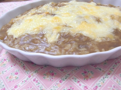 残りカレーで焼きカレー✿