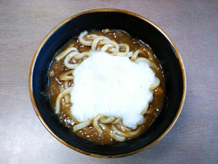 カレーの残りでカレーとろろうどん