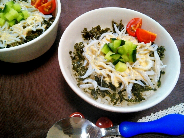 超簡単！子供大好きマヨ味しらす丼♡