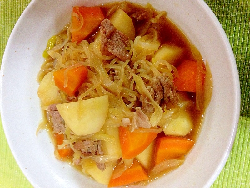 フライパン 肉じゃが しらたき