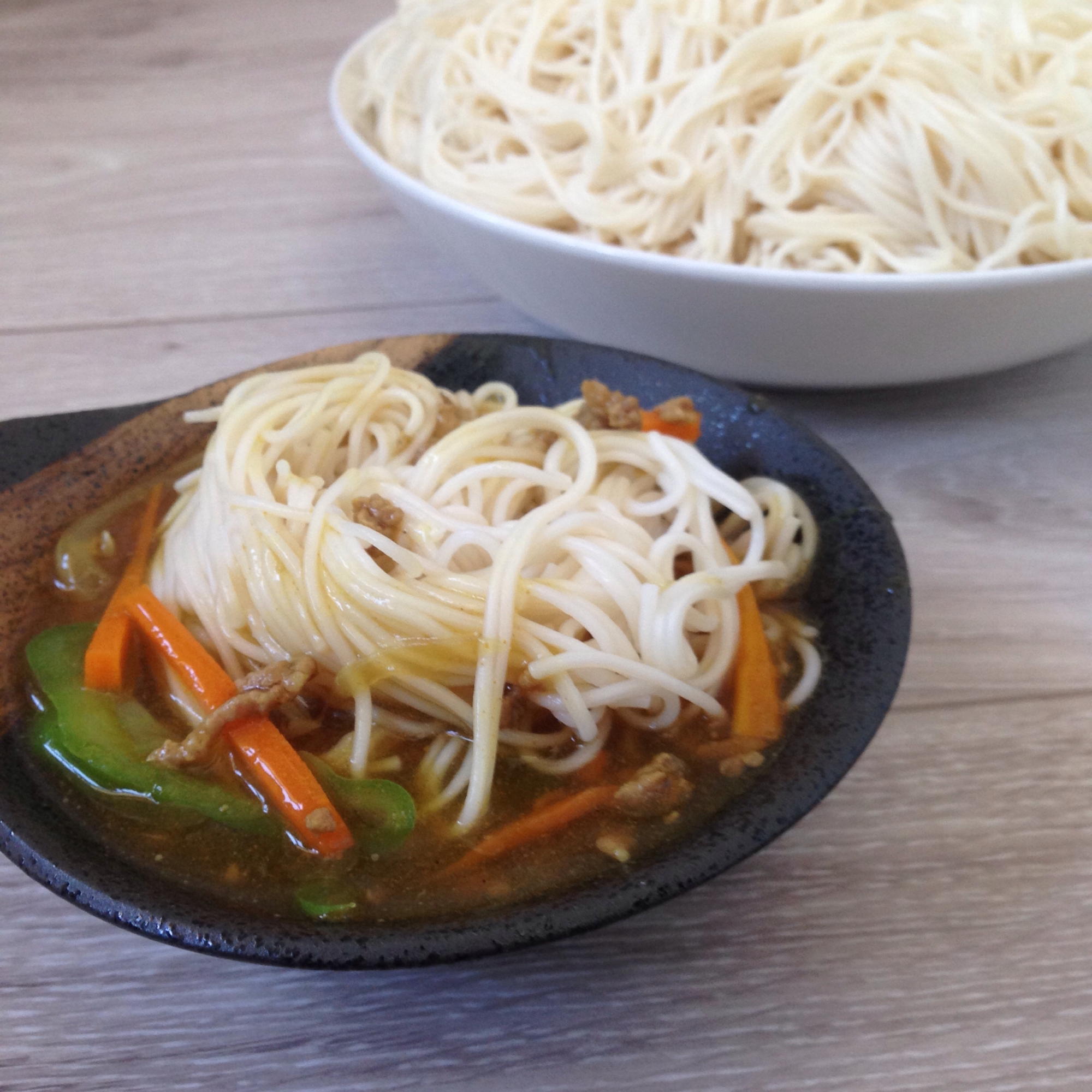 そうめんdeカレーつけ麺♪