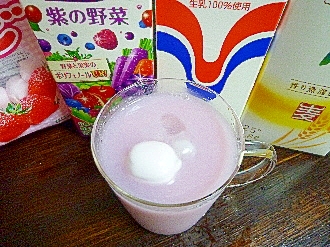 アイス♡苺マシュマロ入♡紫の野菜ミルク酒