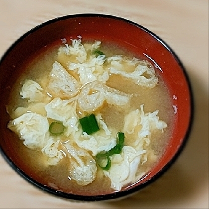 こねぎと油揚げの卵味噌汁