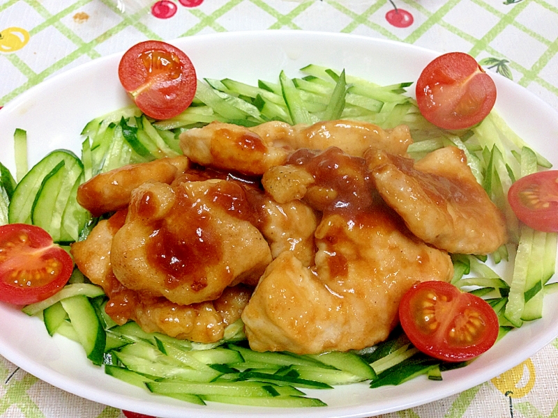 鶏胸肉の梅肉醤油ソテー