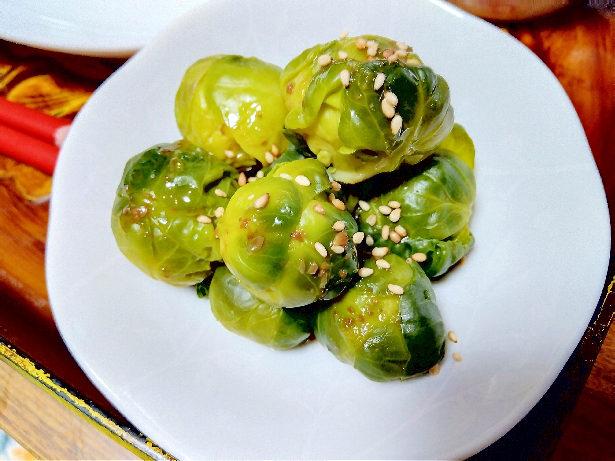 芽キャベツの胡麻よごし