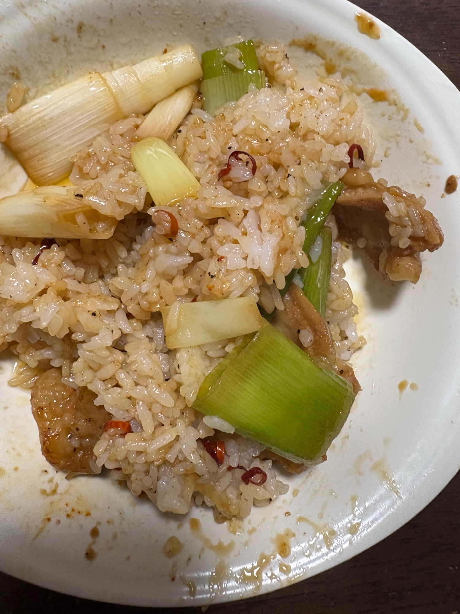 長ネギとホルモン炒めチャーハン