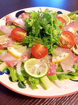 海の幸と香味野菜のサラダ アジアンドレッシングで レシピ 作り方 By カムトフニャンフニャン 楽天レシピ