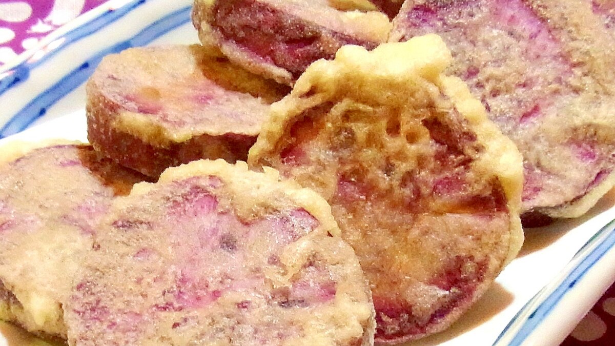 紫芋の天ぷら レシピ 作り方 By メリッコ 楽天レシピ 紫芋の天ぷら レシピ 作り方 By メリッコ 楽天レシピ