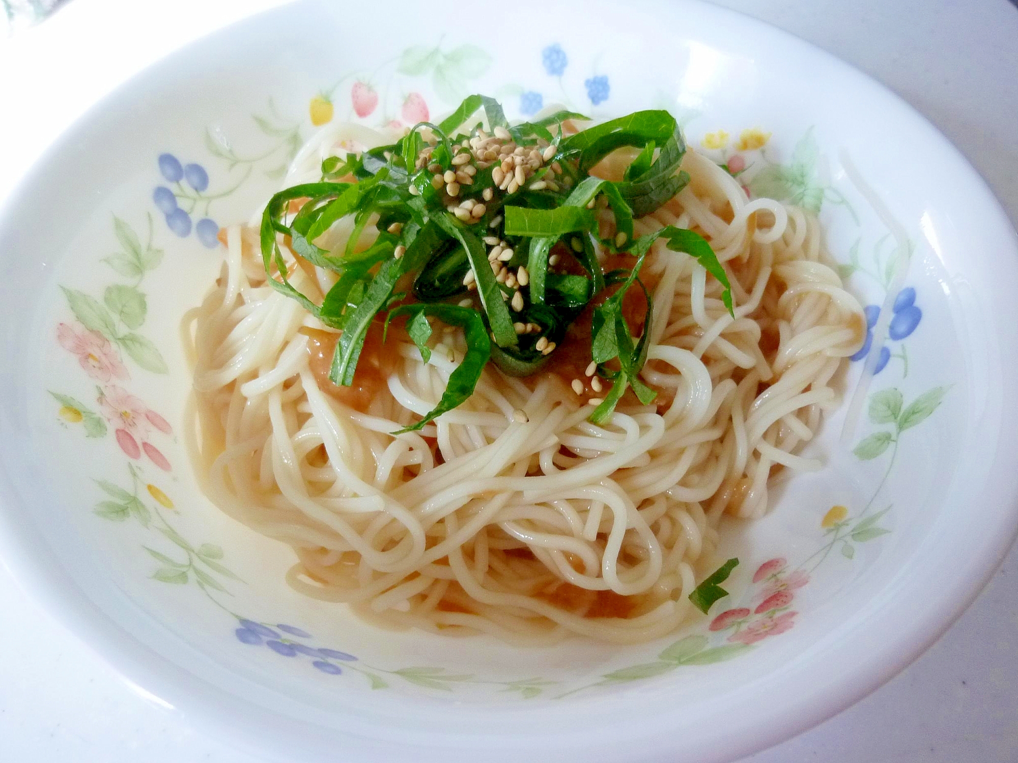 ☆なめ茸と梅しそそうめん☆