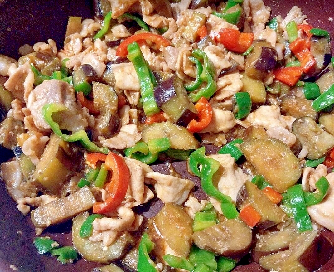 豚肉となすの味噌炒め
