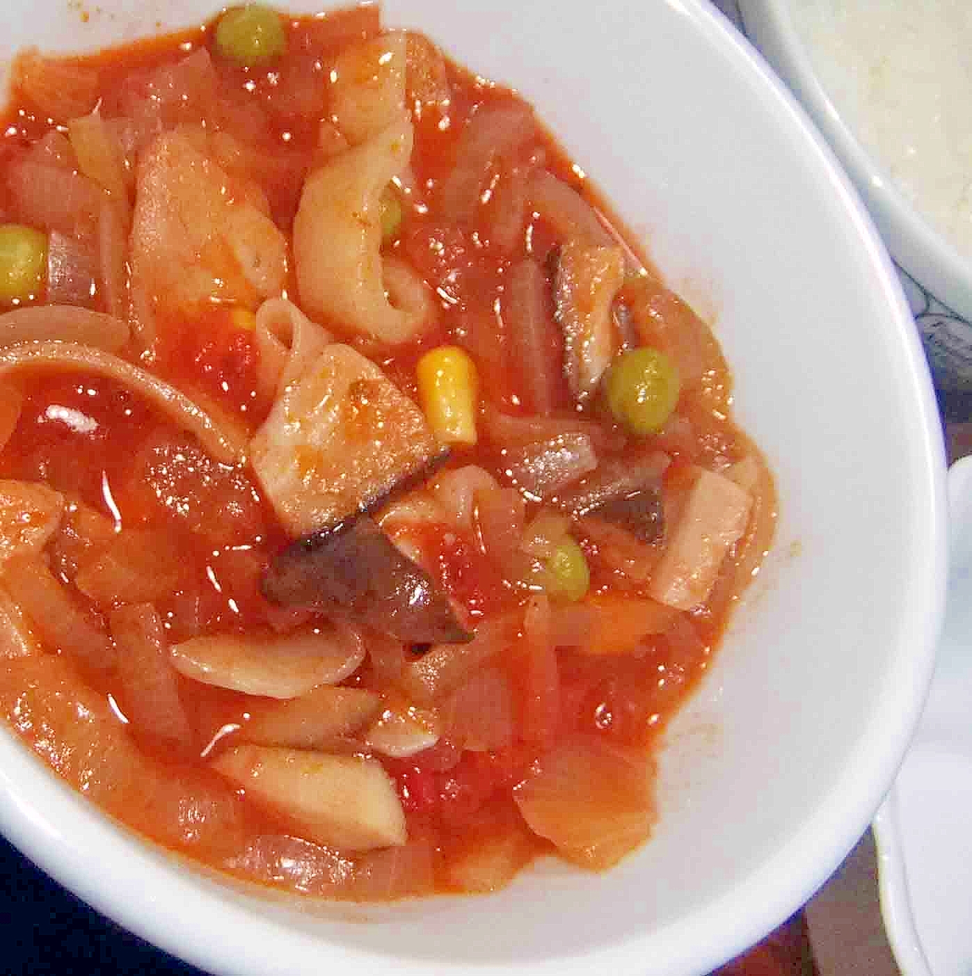 ミネストローネ風赤いスープ