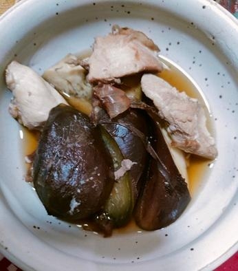 よしりん四毒抜き食事に挑戦～茄子とささ身の煮びたし
