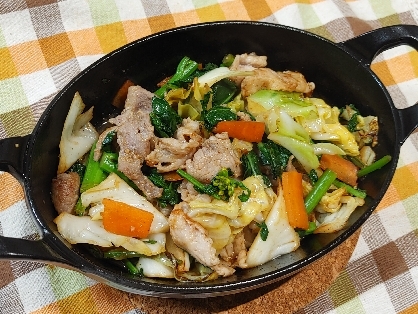 豚肉と菜の花のXO醤炒め