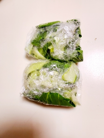 チンゲン菜の冷凍保存
