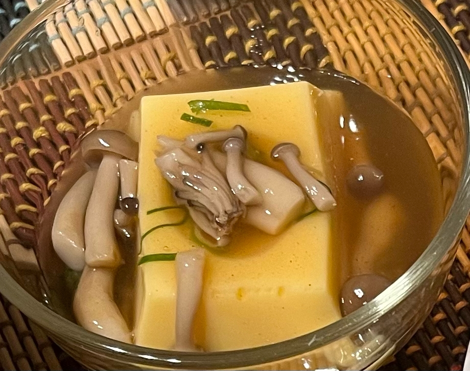 卵豆腐のきのこあんかけ