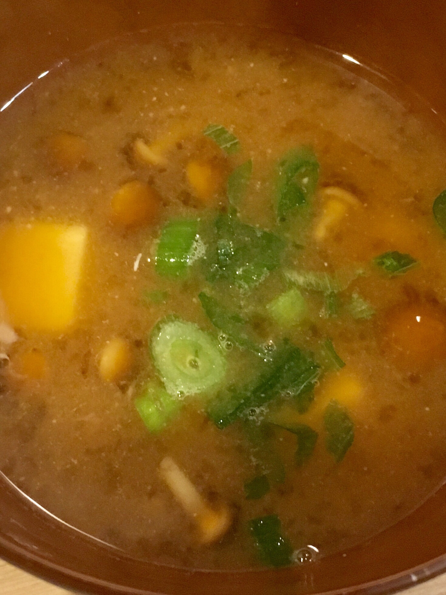 豆腐とナメコの味噌汁♪