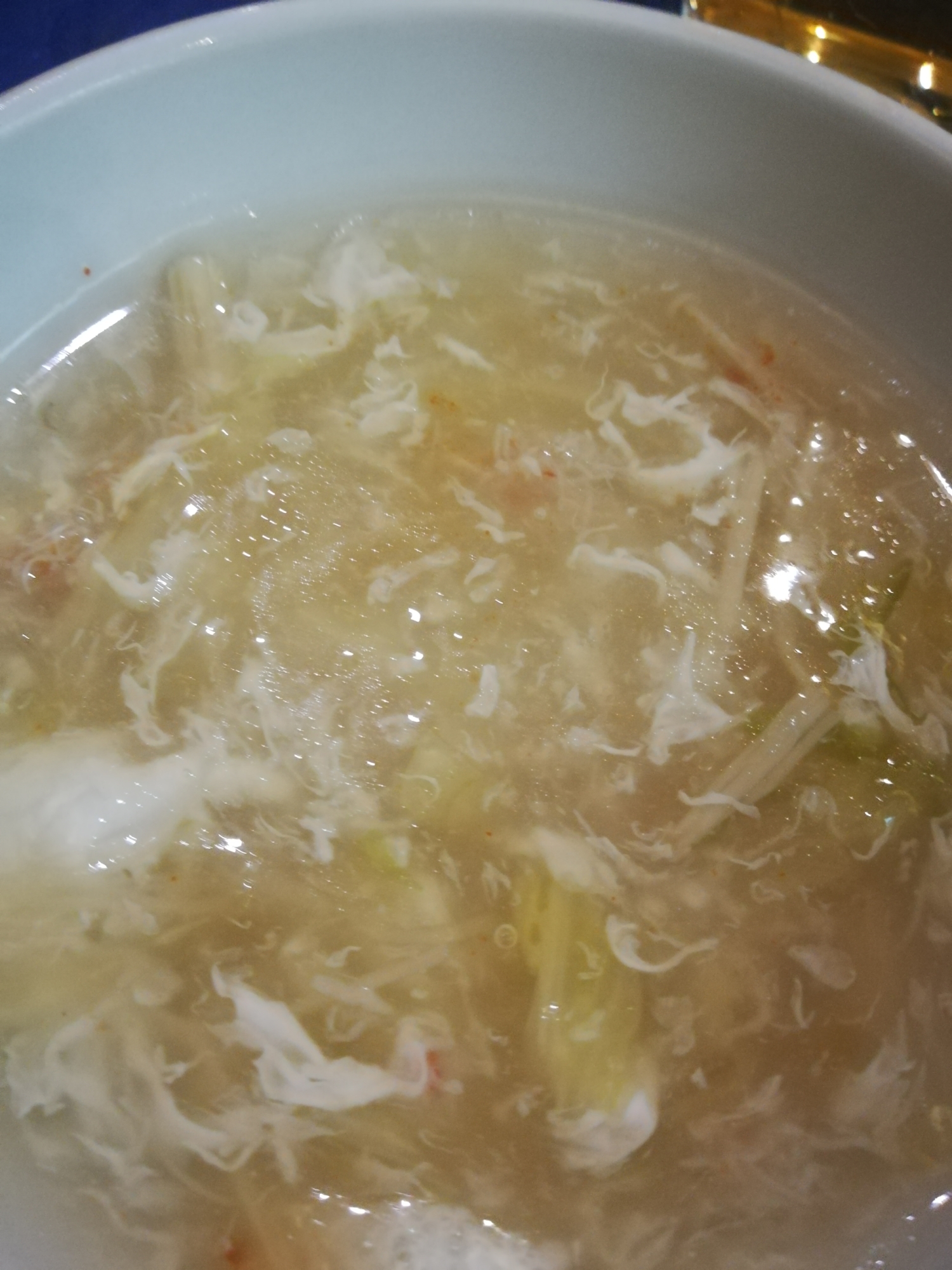 白菜とカニカマの中華風卵スープ
