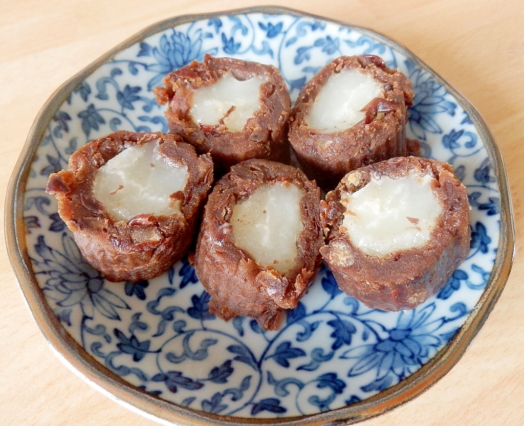 レンジで簡単!求肥入り蒸し羊羹